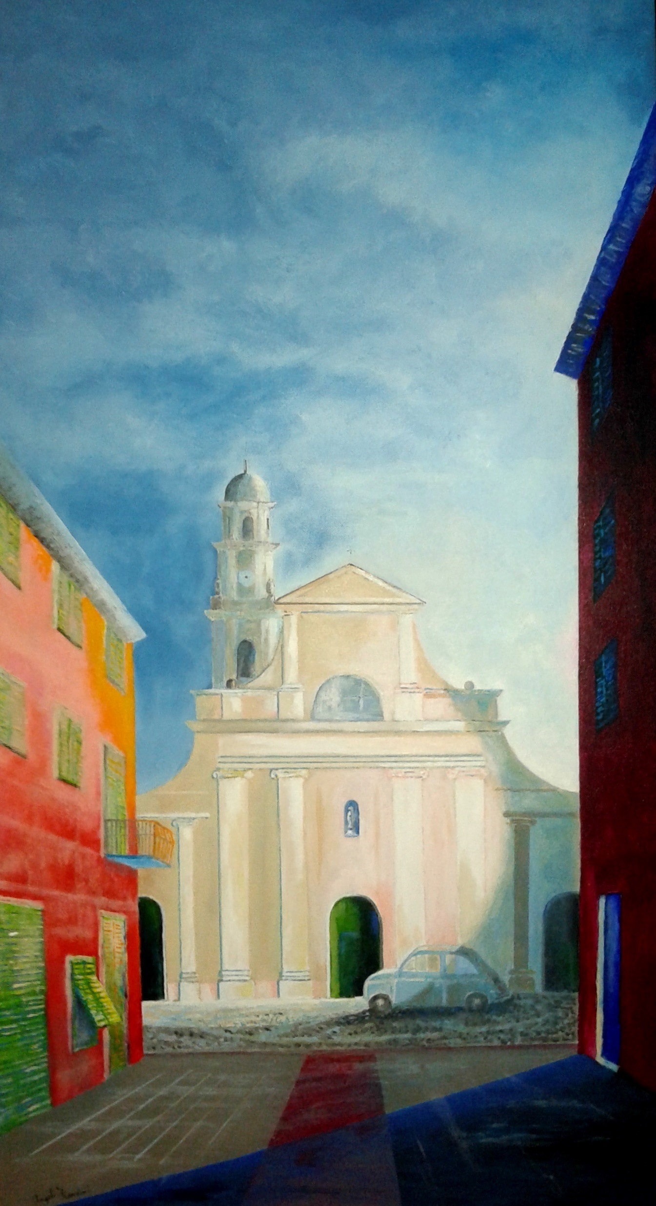 50 x 150 tecnica mista olio/acrilico su tela ; particolare